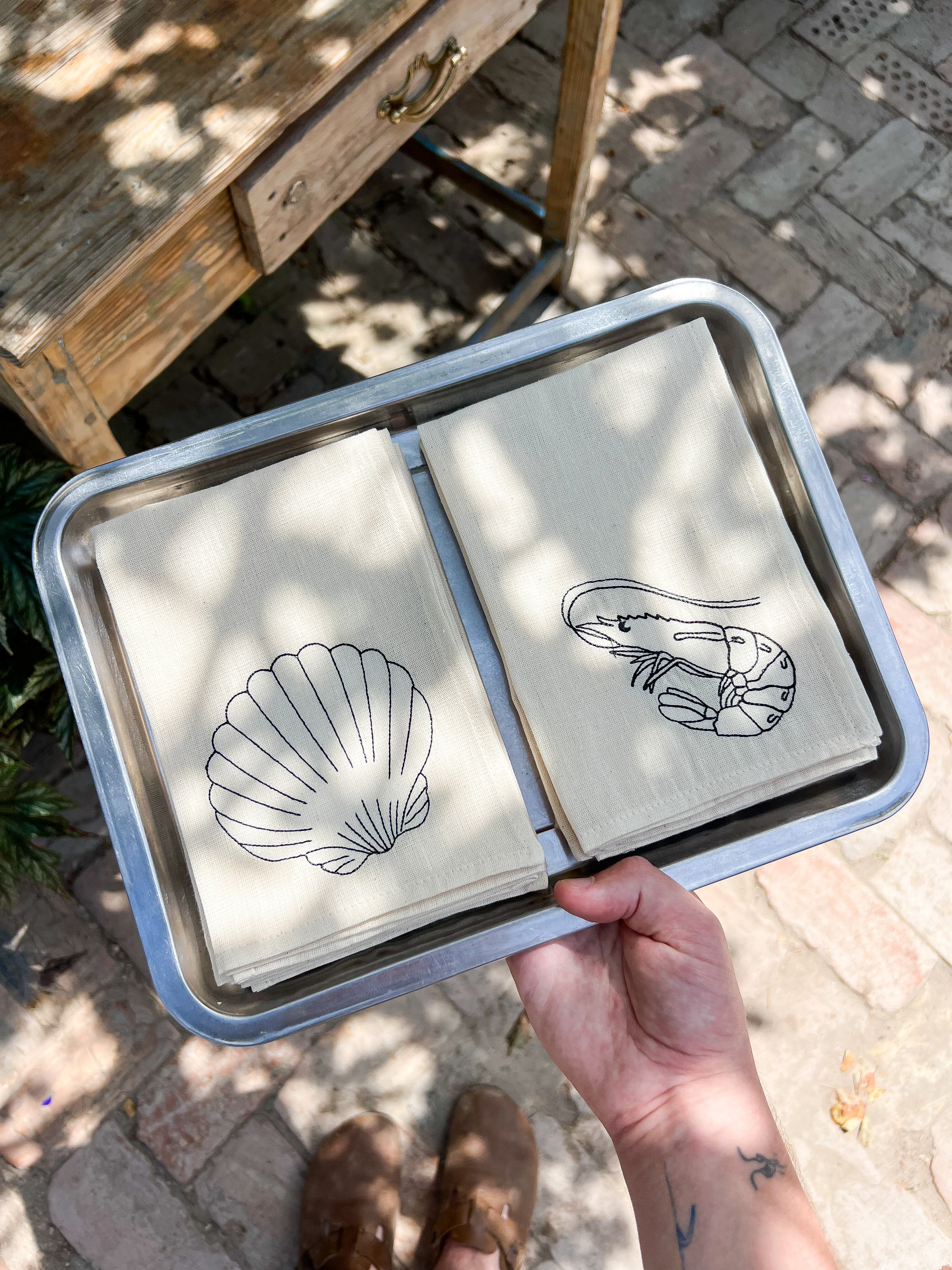 Набір з 4-х , бавовняних серветок для сервірування "Sea"