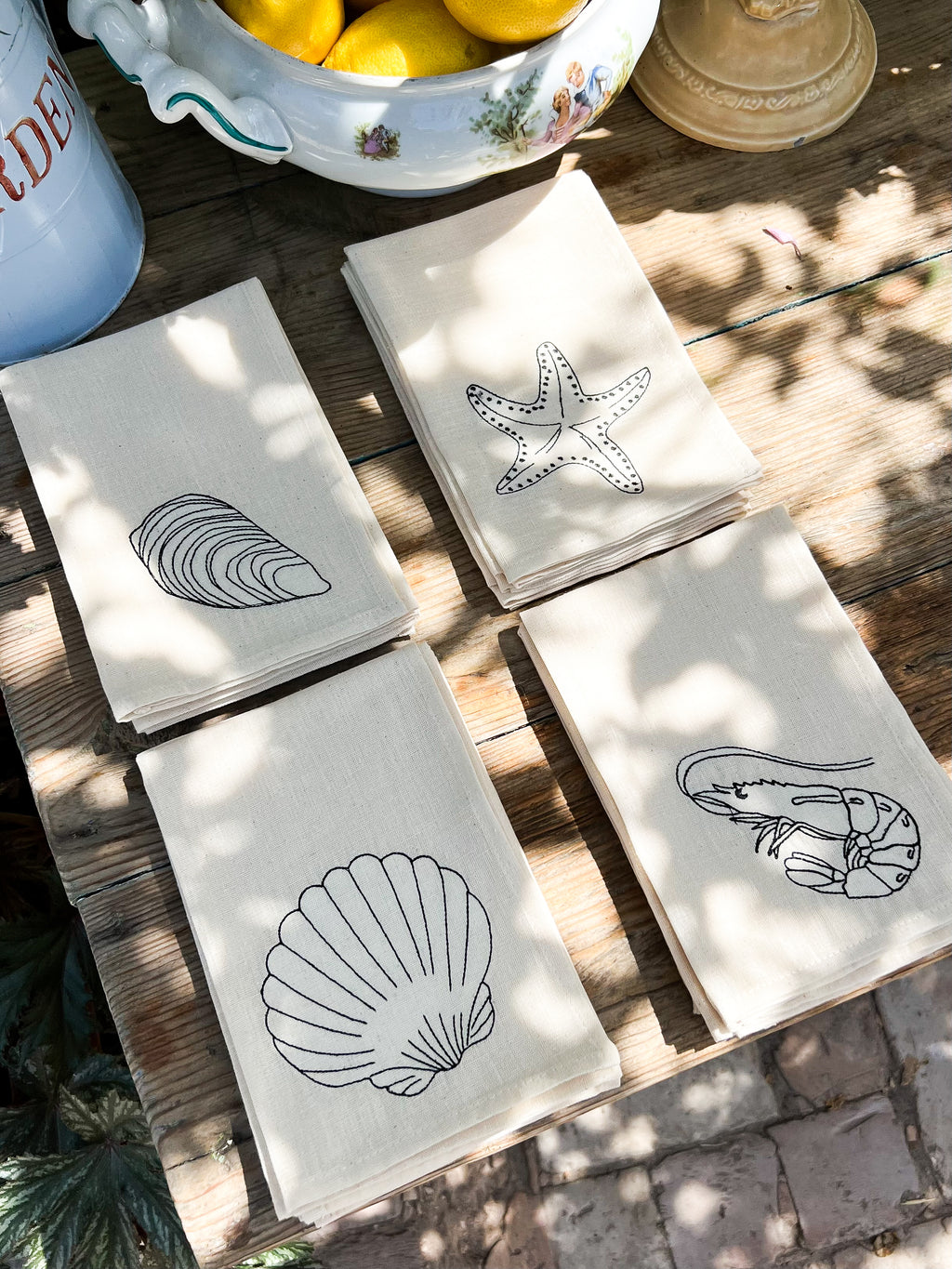 Набір з 4-х , бавовняних серветок для сервірування "Sea"