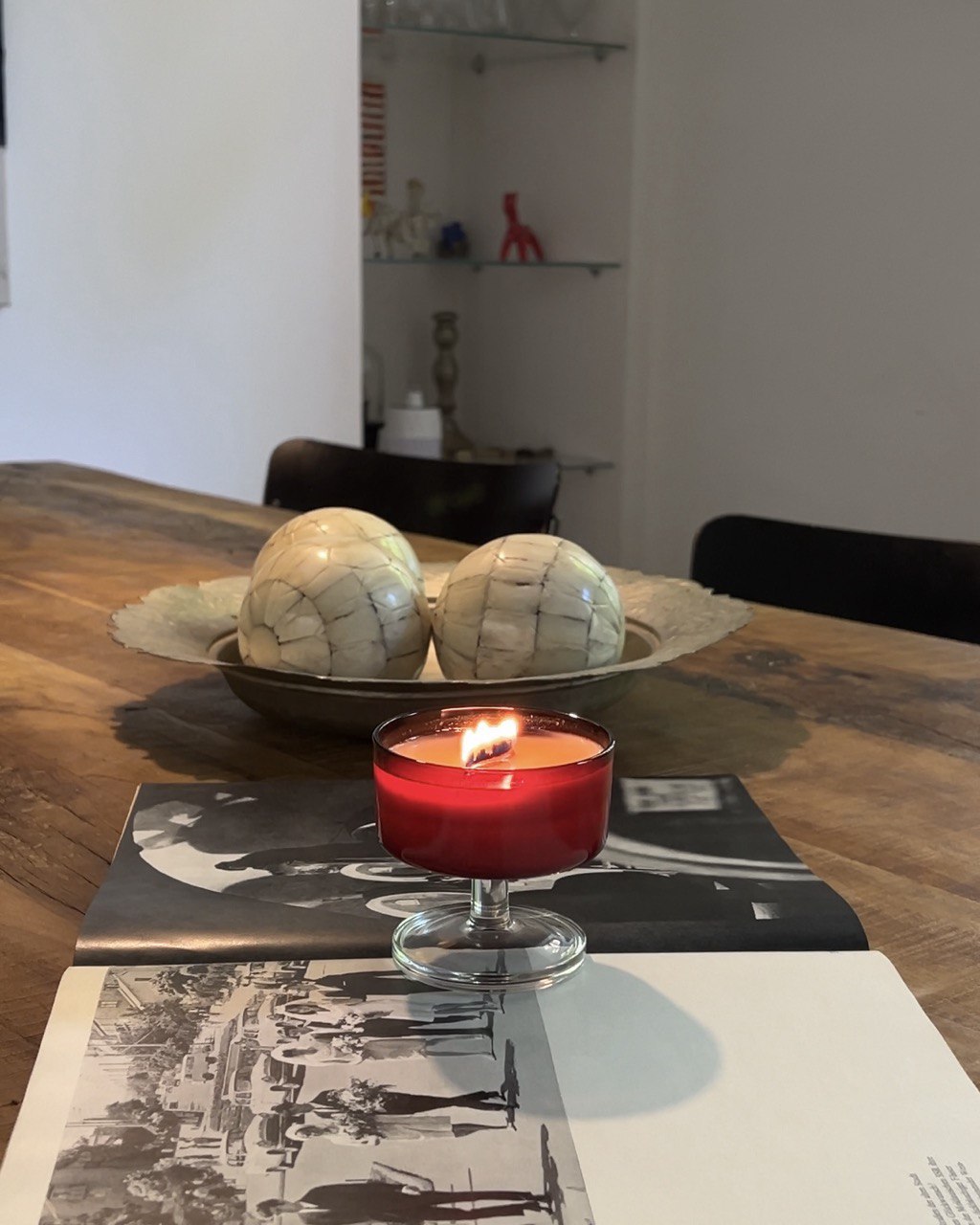 Соєва свічка у вінтажній креманці Luminarc 150g (червона)